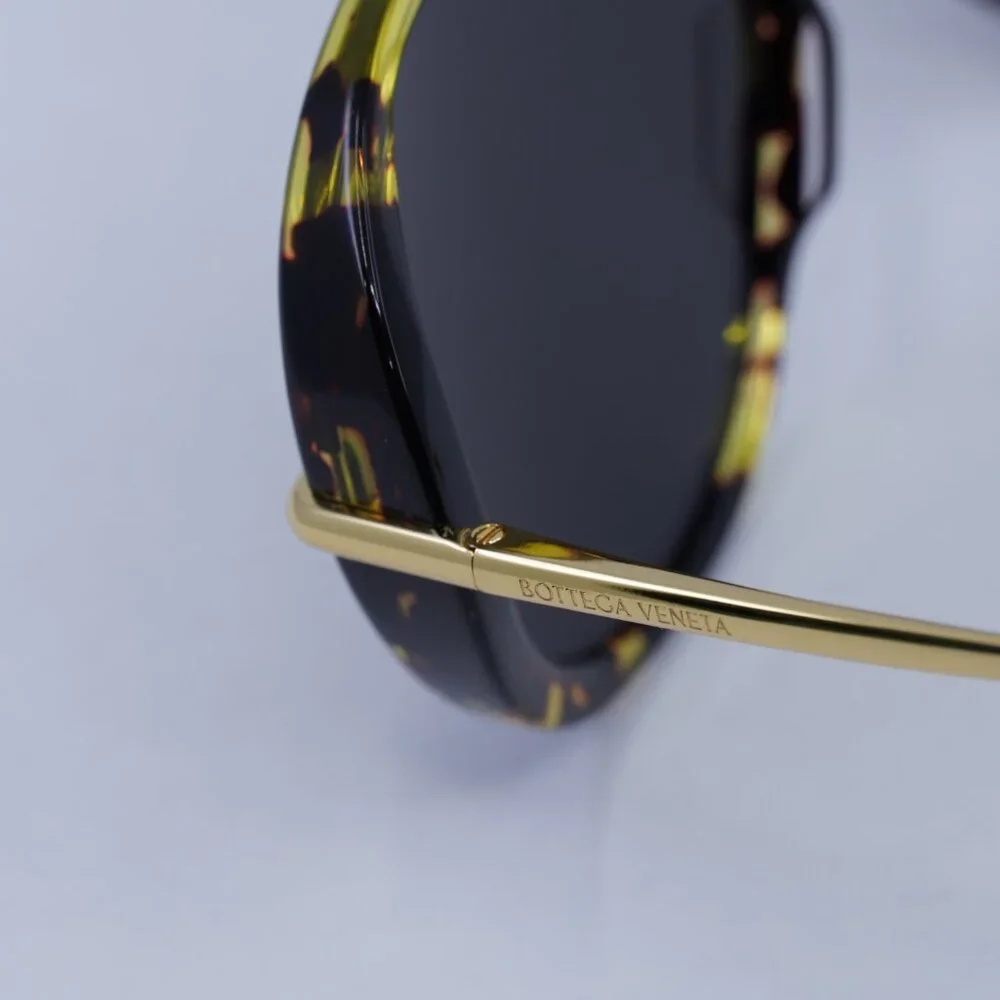 Bottega Veneta BV1273S 005 Sunglasses Havana Gold Geometric Frame, Grey Lenses - Picture 10 of 12